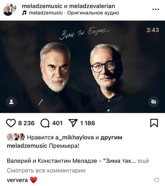 Пост и комментарий Веры Брежневой